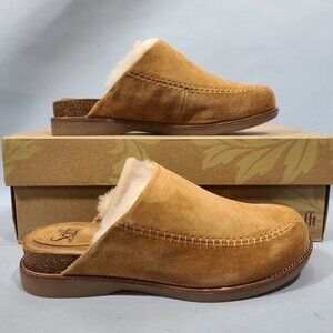 Söfft Bellflower Saddle Italian Suede Shearling Clogs Mule Womens Size 8.5M New
